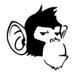 Chimpanzee and the apple - ambiance-sticker.com